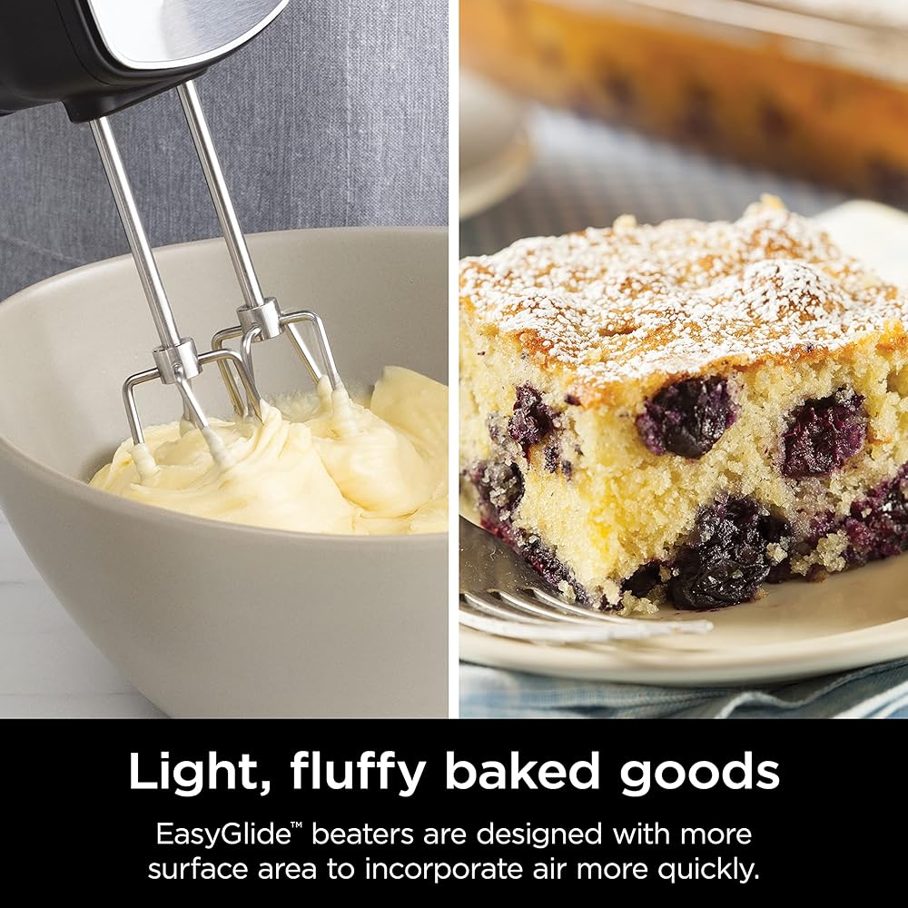 Ninja Hand Mixer, Immersion Blender, Foodi Power Mixer System, 750-Peak-Watt Handheld Emulsion Blender & Electric Hand Mixer Combo With Whisk, Beaters & 3-Cup Blending Vessel,120 volts, Black CI101: Home & Kitchen