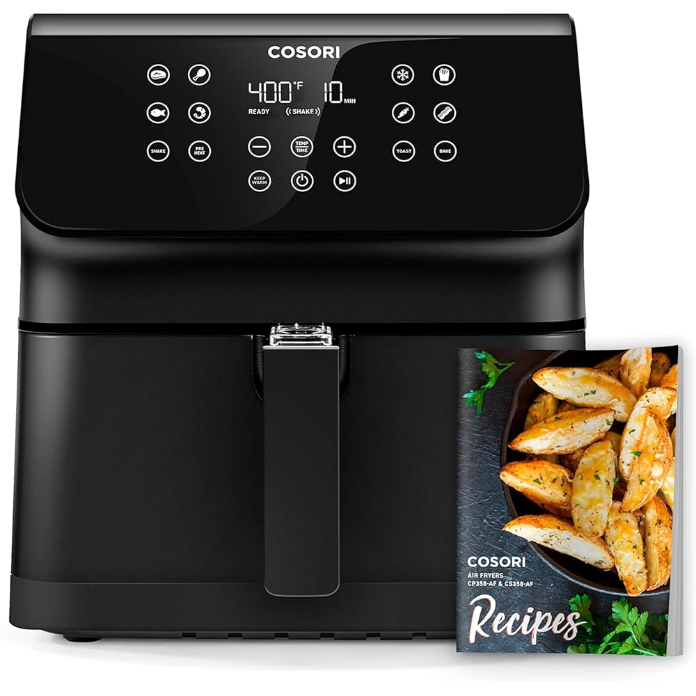 COSORI 12-in-1 Air Fryer 5.8QT, Toast, Bake, Nutrition Facts for 100+ In-App Recipes, AdaptIQ Tech Fast Cook, for Main & Side Dishes, Snacks, Leftovers, Detachable Square Basket, Dishwasher Safe : Home & Kitchen