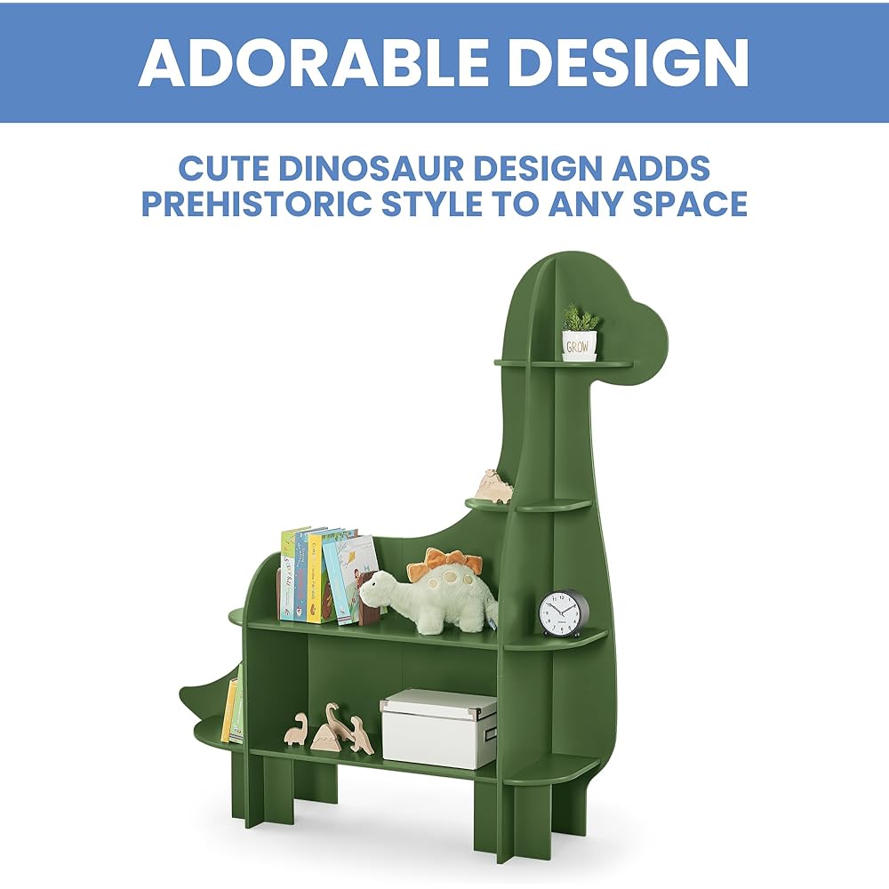 Delta Children Dinosaur Bookcase - Greenguard Gold Certified, Fern Green : Home & Kitchen