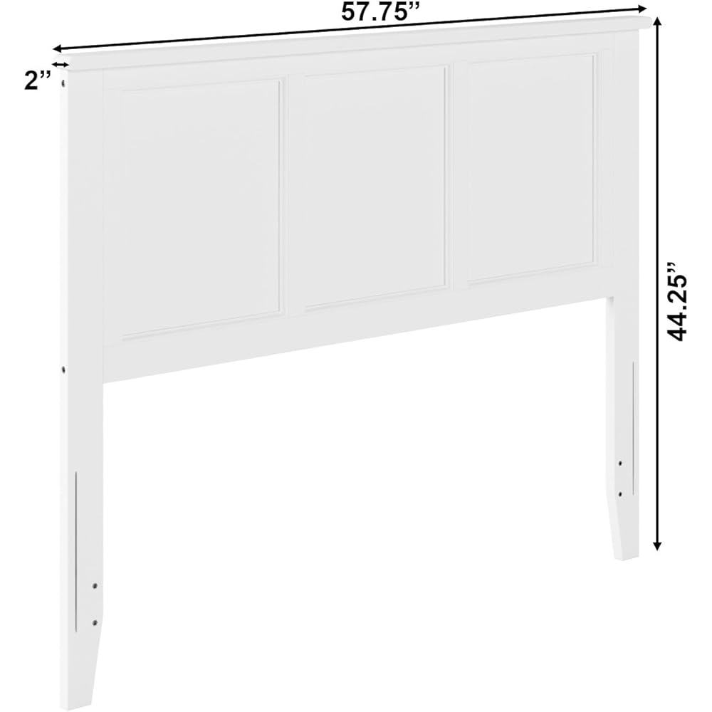 - AFI, Madison Full Solid Wood Panel Headboard with Attachable Charger, White
