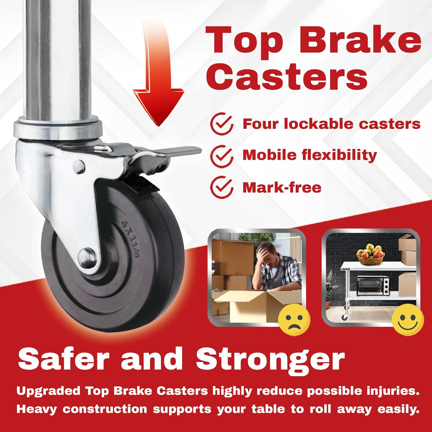 DuraSteel 24x24 NSF Stainless Steel Cart Work Table - Heavy Duty Rolling Food Prep Table - Metal Utility Cart on Wheels Caster, Grill Stand Microwave Outdoor Kitchen Tables Countertop Island Large Top : Industrial & Scientific