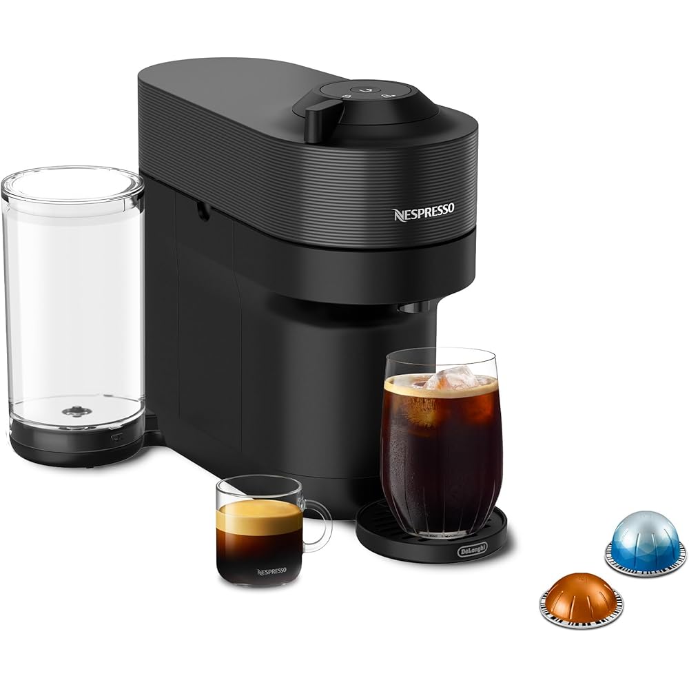Nespresso Vertuo Pop+ Coffee and Espresso Machine by De'Longhi, Liquorice Black: Home & Kitchen