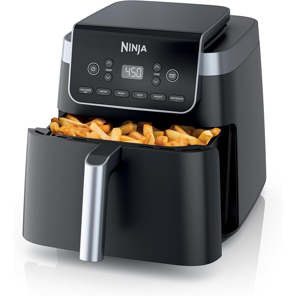Ninja | Air Fryer | 6.5 QT Pro XL Capacity fits 9lbs of Wings | 6-in-1 Max Crisp, Air Fry, Roast, Bake, Reheat & Dehydrate | Nonstick Basket, Crisper Plate & Recipe Guide | Grey | AF181 : Home & Kitchen