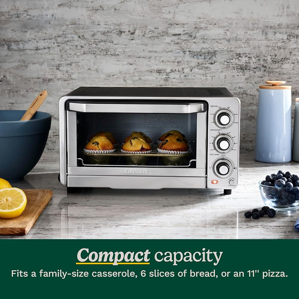 Cuisinart TOB-40N Custom Classic Toaster Oven Broiler, Brushed Stainless and Black: Home & Kitchen