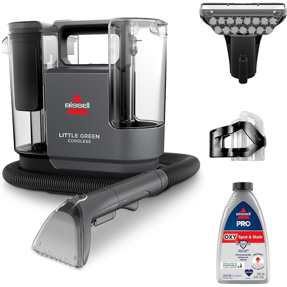 - BISSELL Little Green Cordless Portable Deep Cleaner with 25V Lithium-Ion Battery & Battery-Boost Technology, 3682