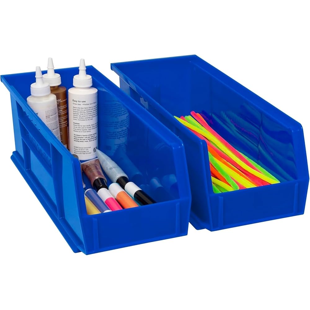 Akro-Mils 30234 AkroBins Plastic Storage Bins, Space-Saving Stackable Bins for Garage, Pantry, Craft Organization, 15-