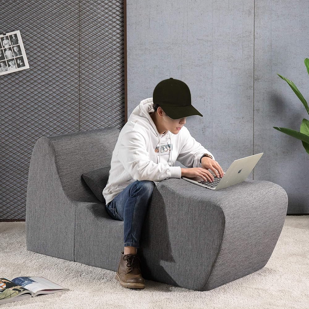 ZINUS Lotus Zero Gravity Chaise Lounger, Foam Recliner for Living Room, Ergonomic Positioning for Better Relaxation, Pillow Included, No Assembly, Dark Grey : Grocery & Gourmet Food