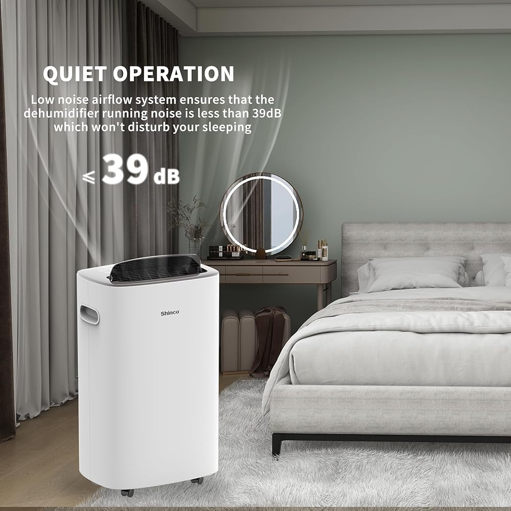 - Shinco 86 Pints Dehumidifier for Home and Basements, 5000 Sq.Ft Dehumidifiers with Drain Hose, Auto or Manual Drainage, Auto Defrost, Quietly Remove Moisture, Intelligent Humidity Control, 24HR Timer