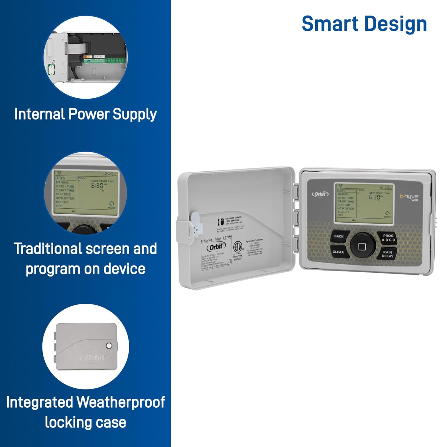 Orbit 57946 B-hyve 6-Zone Smart Indoor/Outdoor Sprinkler Controller : Industrial & Scientific