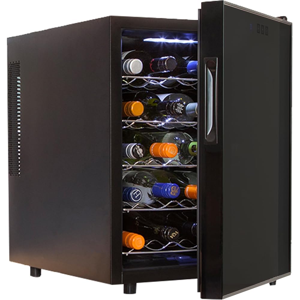Koolatron Wine Fridge - Wine Cooler, 20 Bottle Wine Cabinet for Champagne, Red & White Wine, Freestanding Cellar For Bar, Home, Kitchen, Double Paned Glass Door, (48L) : Home & Kitchen