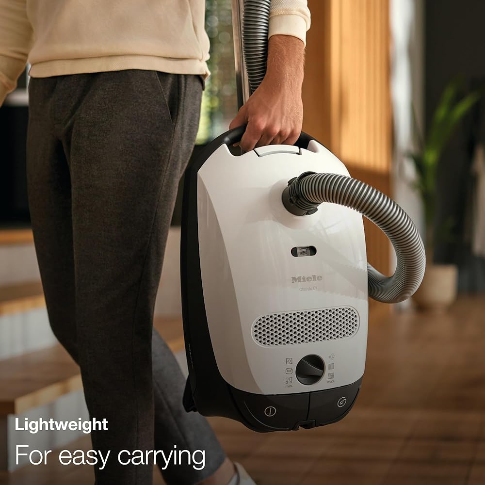 - Miele Classic C1 Turbo Team Bagged Canister Vacuum, Tech Blue - Portable, Household