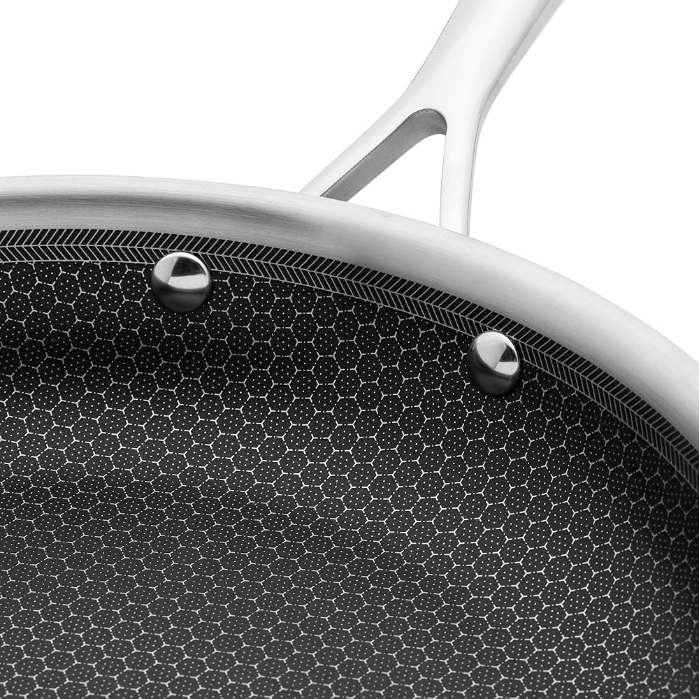 HENCKELS Paradigm 5-pc Cookware Set, Nonstick Frying Pan and Silicone Utensil Set, 3-Ply Stainless Steel Skillets for Induction Cooktop, Gas & Electric Stovetops – Dishwasher Safe & Oven Safe: Home & Kitchen