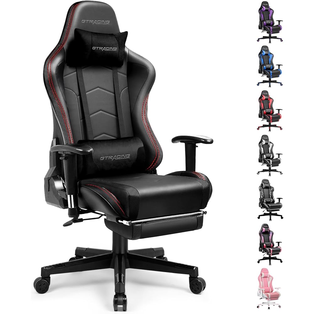 GTRACING Gaming Chair with Footrest Speakers Video Game Chair Bluetooth Music Heavy Duty Ergonomic Computer Office Desk Chair : Home & Kitchen