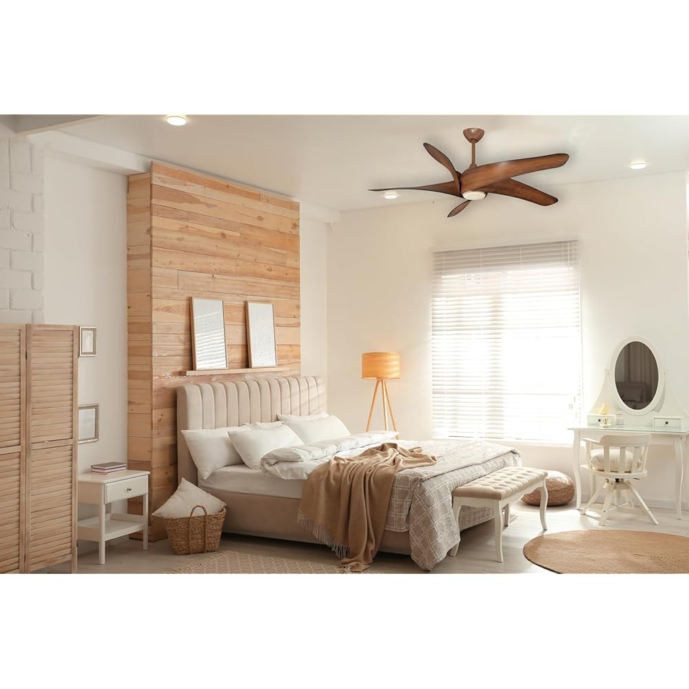 MINKA-AIRE F905L-DK Artemis XL5 62 Inch Ceiling Fan with LED Light and DC Motor in Distressed Koa Finish : Tools & Home Improvement