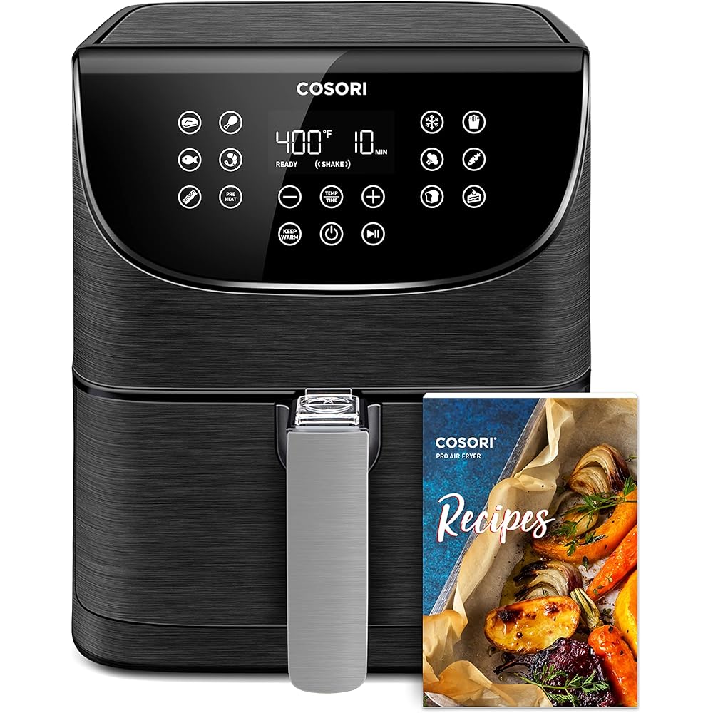 COSORI Pro Gen 2 Air Fryer 5.8QT, Upgraded Version with Stable Performance & Sleek New Look, 13 One Touch Functions, 100 Paper & 1100 Online Recipes, Dishwasher-Safe Detachable Square Basket, Black : Home & Kitchen