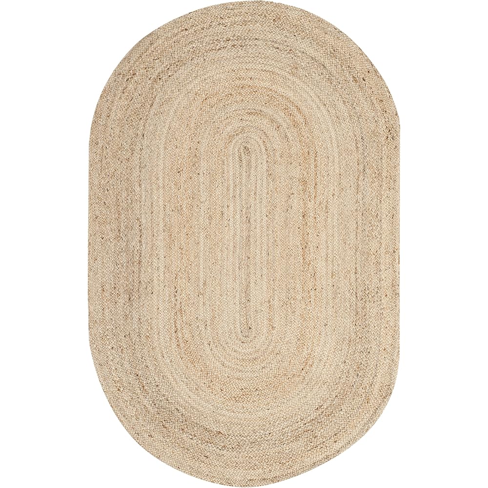 SAFAVIEH Cape Cod Collection Area Rug - 5' x 8' Oval, Natural, Handmade Flat Weave Jute, Ideal for High Traffic Areas in Living Room, Bedroom (CAP252A) : Home & Kitchen