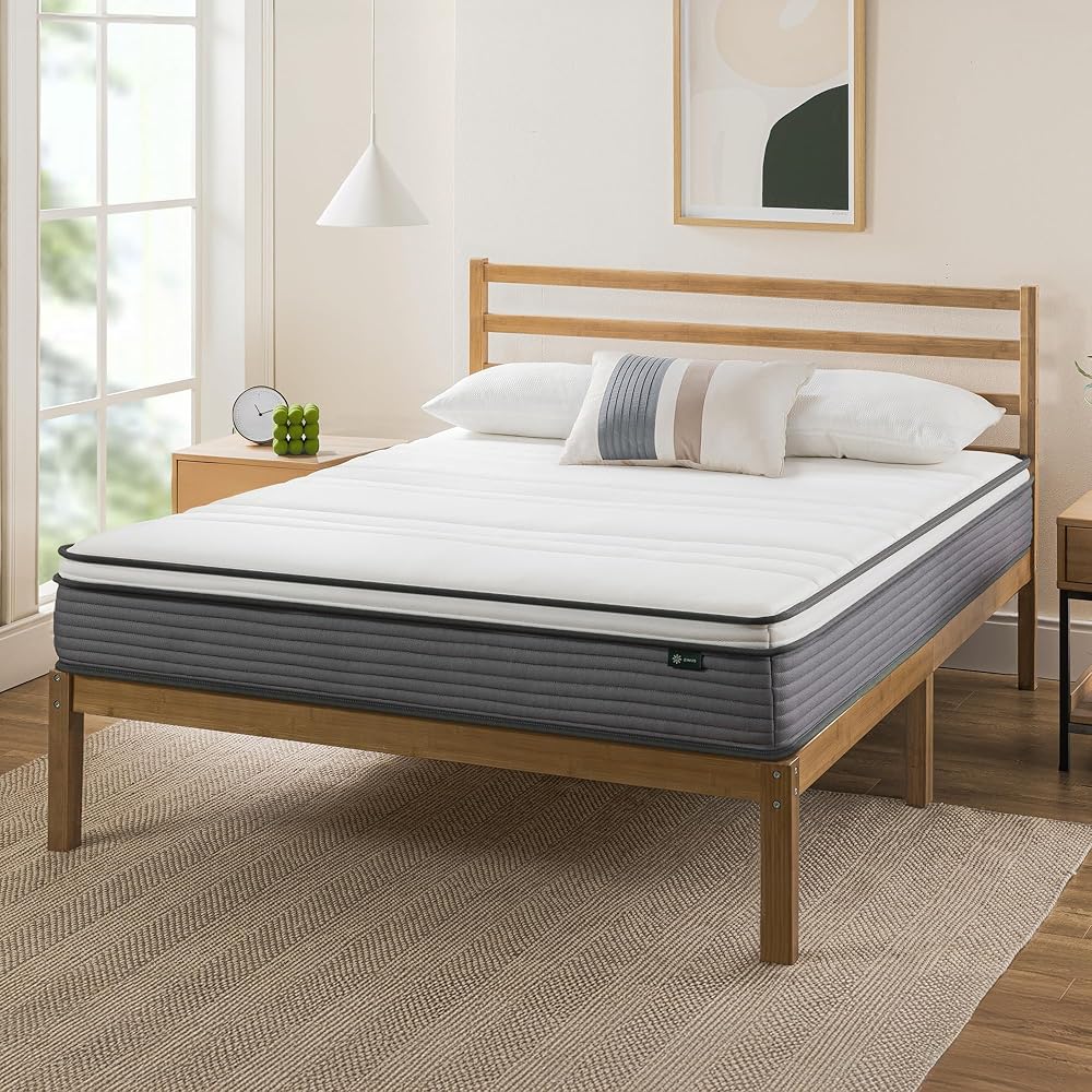 ZINUS 10 Inch True Support Hybrid Mattress [New Version], Queen, Fiberglass Free, Medium Feel, Motion Isolation, Certified Safe Foams & Fabric, Mattress in A Box : Home & Kitchen