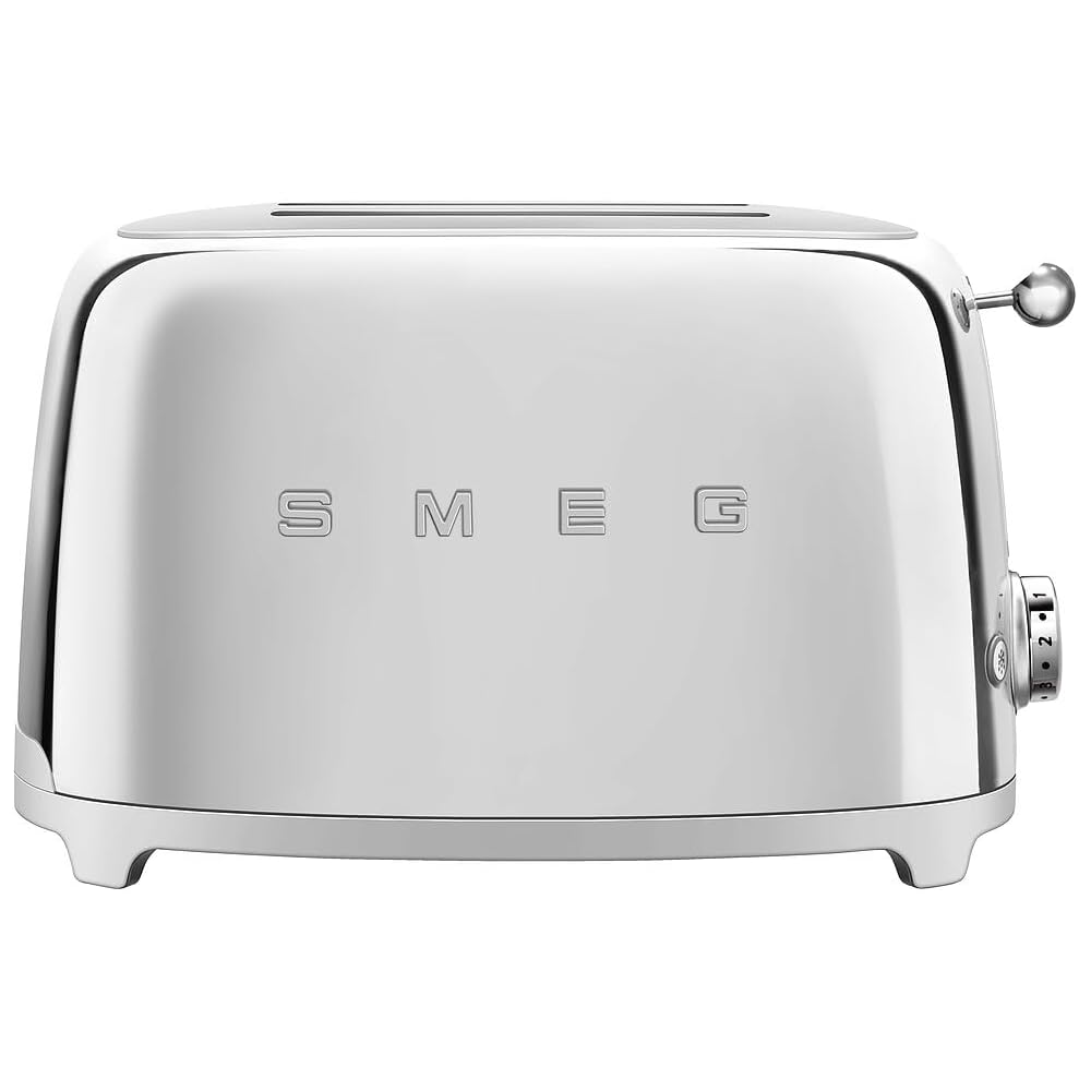 SMEG 2 Slice Toaster with 6 Presets and Defrost Function and Removable Crumb Tray TSF01SSUS, Stainless Steel: Home & Kitchen