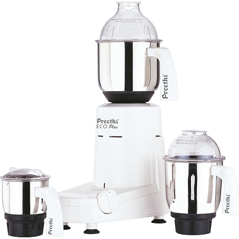 Preethi Eco Plus Mixer Grinder 110-Volt for use in USA/Canada, white, 3-jar: Home & Kitchen