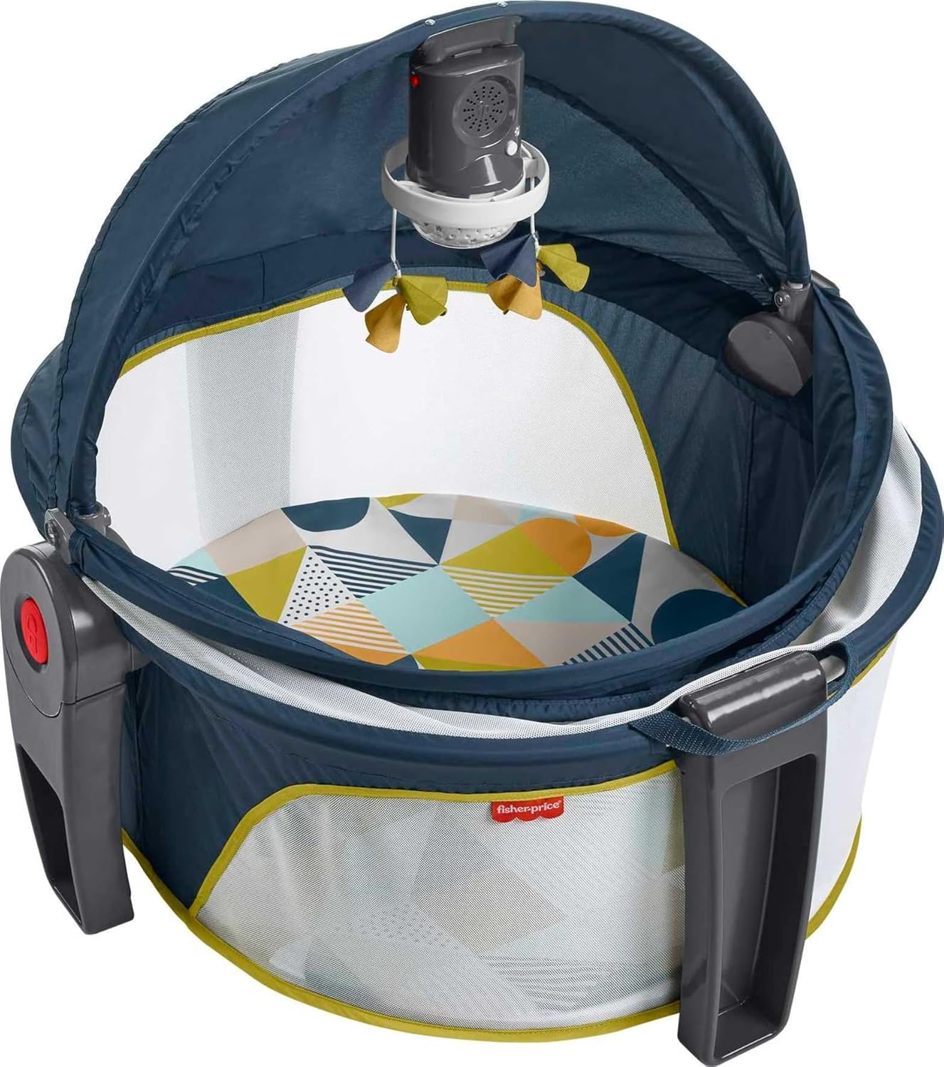 : Fisher-Price Portable Baby Bassinet Deluxe On-The-Go Projection Dome, Travel Play Space for Newborns with Lights Music & Canopy, Cool Hues : Baby