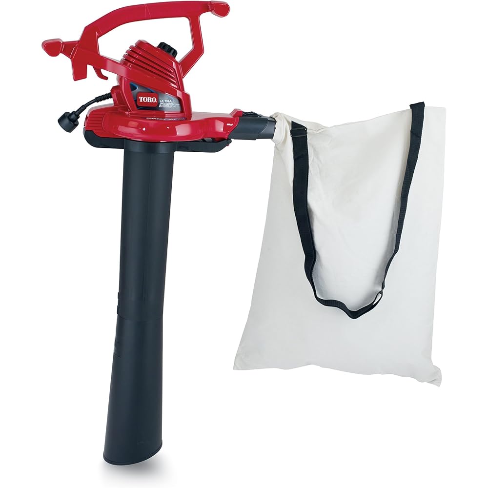Toro 51621 UltraPlus Leaf Blower Vacuum, Variable-Speed (up to 250 mph) with Metal Impeller, 12 amp,Red : Patio, Lawn & Garden