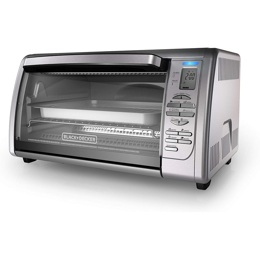 Black+Decker Countertop Convection Toaster Oven, 8 One-touch Cooking Functions, Stainless Steel: Toaster Ovens: Home & Kitchen