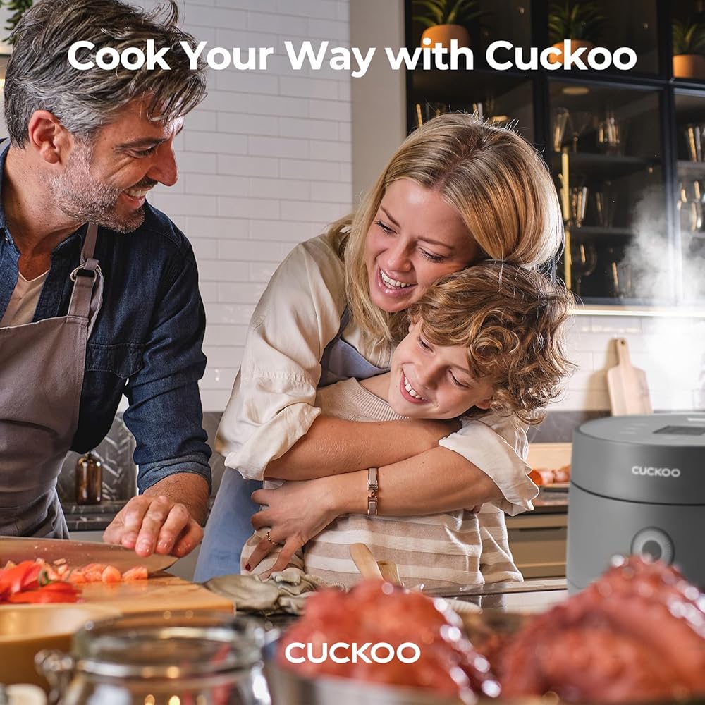 CUCKOO Rice Cooker 3 Cup Uncooked / 6 Cup Cooked, Modern Fuzzy Logic Rice Cooker Small with Delay Timer & Keep Warm Setting, Versatile Food Steamer for Cooking, Non-Stick Inner Pot, Gray (CR-0375FG): Home & Kitchen