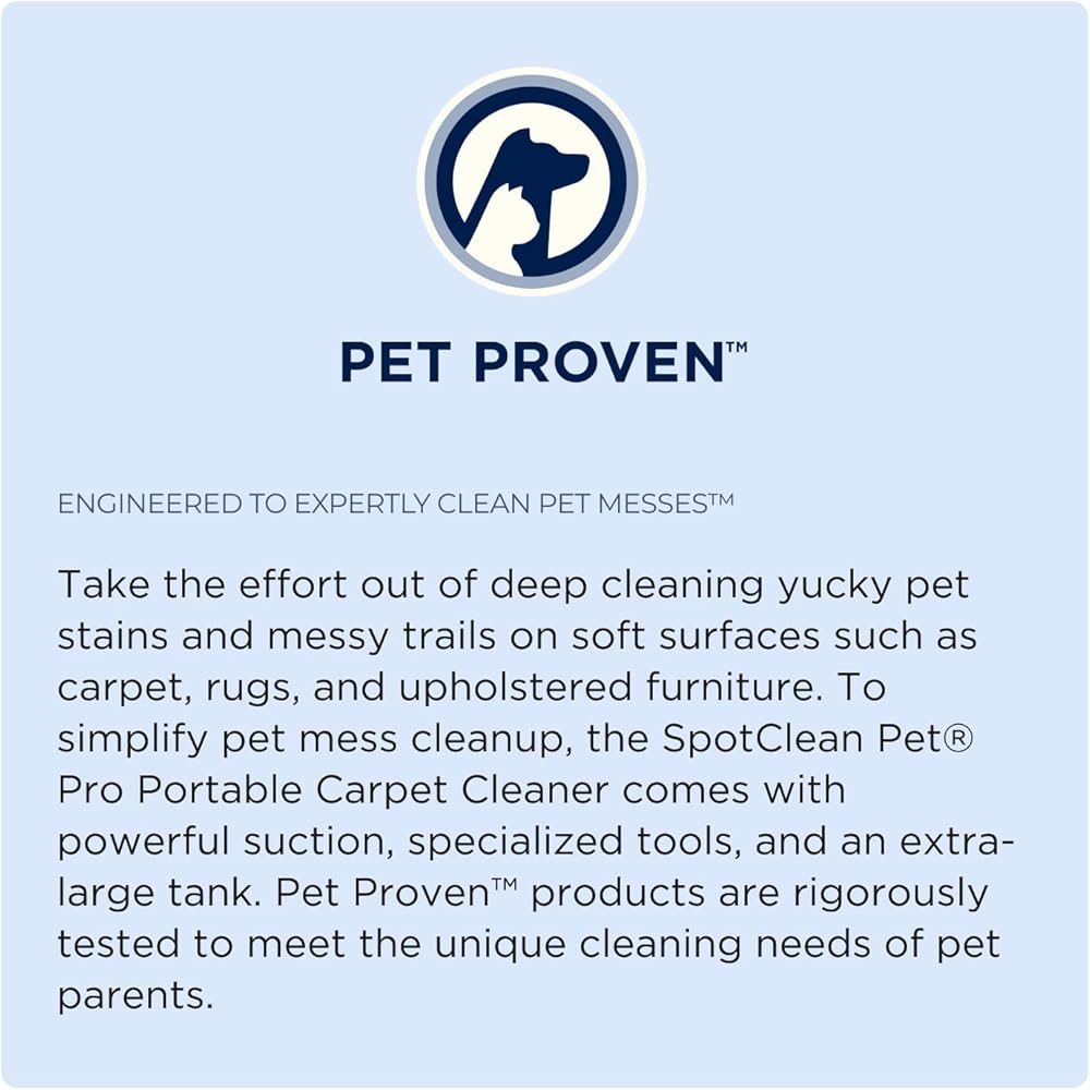 - Bissell SpotClean Pet Pro Portable Carpet Cleaner, 2458