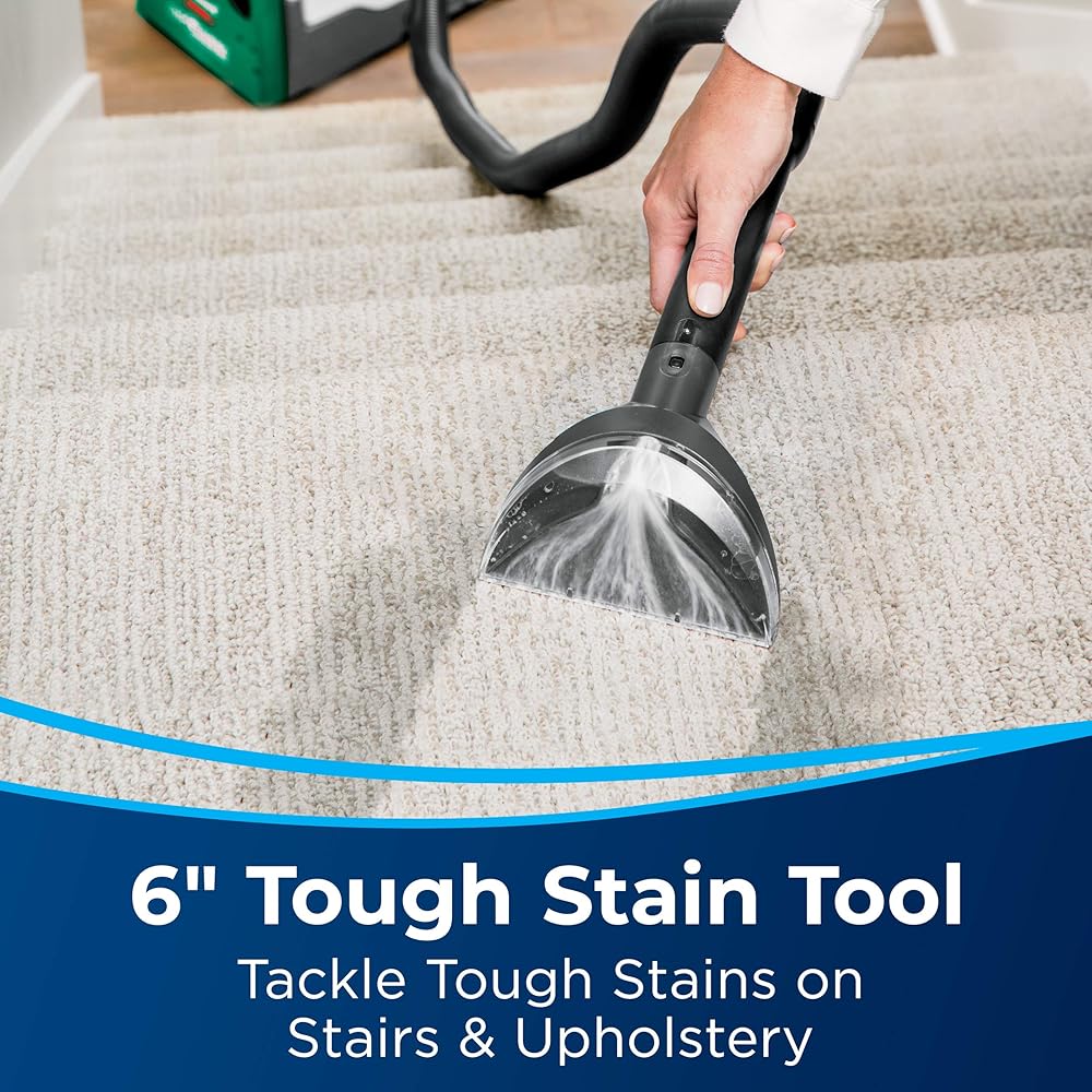 BISSELL® Big Green® Professional Carpet Cleaner with XL DirtLifter PowerBrush, 9-inch Long Reach Hose, 6-inch Tough Stain Tool, Includes BISSELL PRO MAX Formula with Stain Protect Technology : Industrial & Scientific