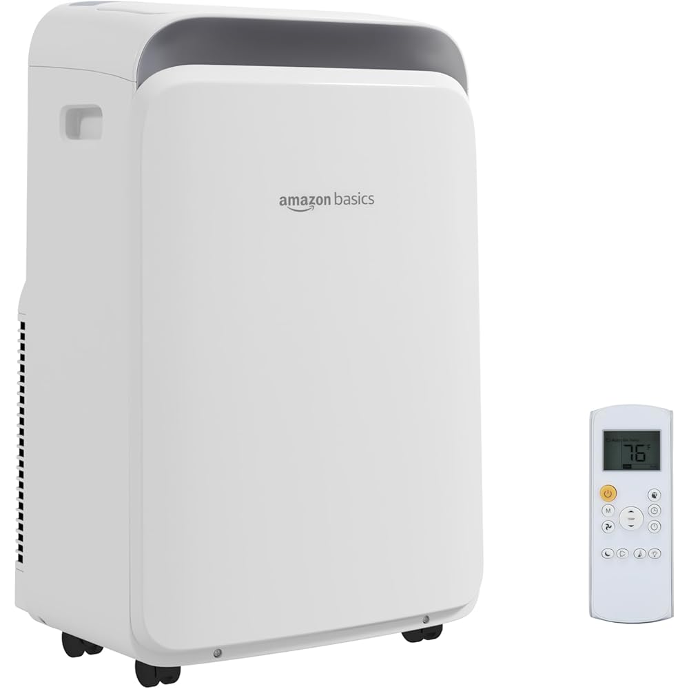 Amazon Basics 3-In-1 Portable Air Conditioner, 12000 BTU (ASHRAE), Cools Up to 550 Sqf, Portable AC with Cool/Dry (Dehumidifier)/Fan-Only Functions, Auto Mode, Sleep Mode, Timer, White : Home & Kitchen