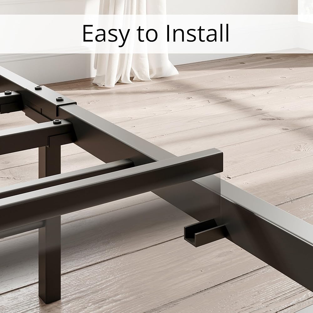 LIKIMIO King Size Bed Frame, Storage Headboard with Charging Station, Solid and Stable, Noise Free, No Box Spring Needed, Easy Assembly : Home & Kitchen