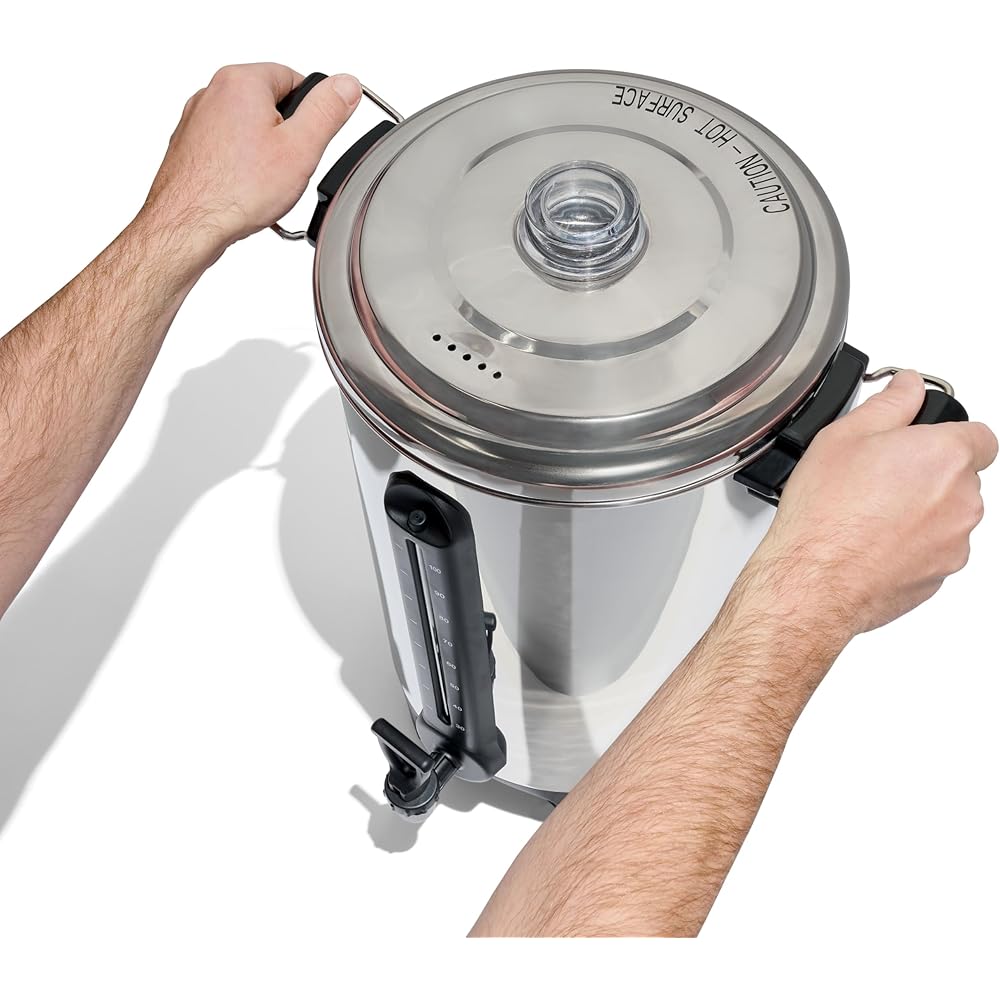 | Homecraft 100-Cup Coffee Urn and Hot Beverage Dispenser with Dripless Faucet, Quick-Brewing, Stainless Steel: Coffee Urns