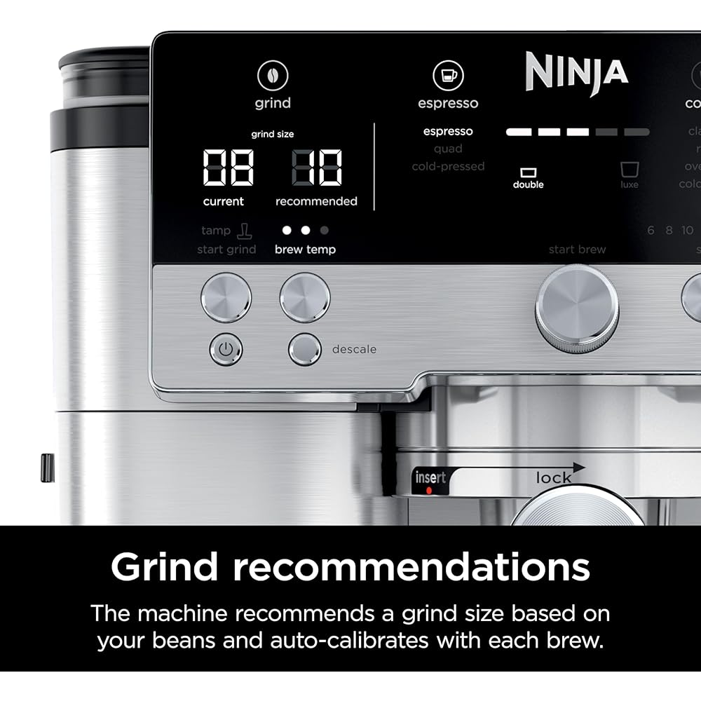 Ninja | Espresso Machine and Drip Coffee Maker| Luxe Café Premier Series | Integrated Coffee Grinder, Milk Frother, Assisted Tamper & Built-In Espresso Accessory Storage | Stainless Steel | ES601: Home & Kitchen