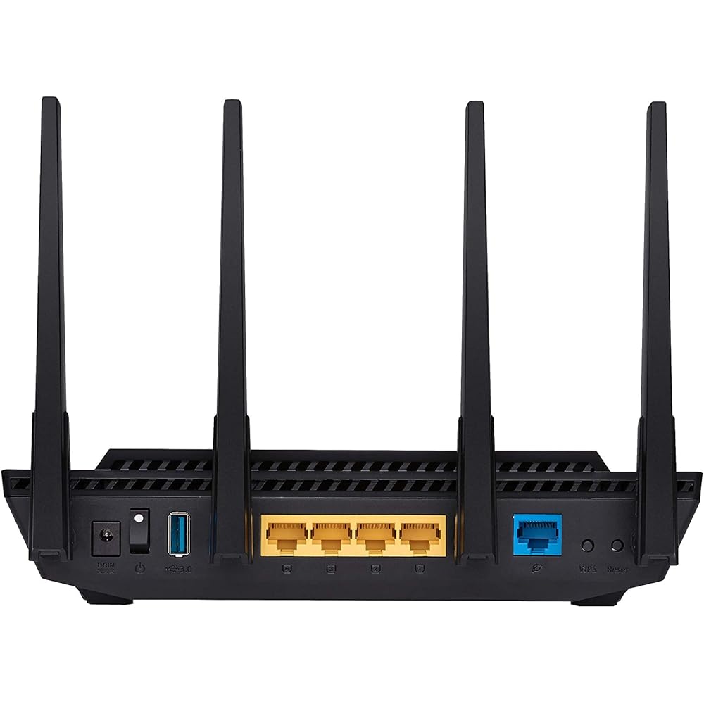 ASUS RT-AX3000 Ultra-Fast Dual Band Gigabit Wireless Router - Next Gen WiFi 6, Adaptive QoS, and AiProtection by Trend Micro | 1x WAN, 4x 1G LAN, 1x USB 3.0 - AiMesh Compatible