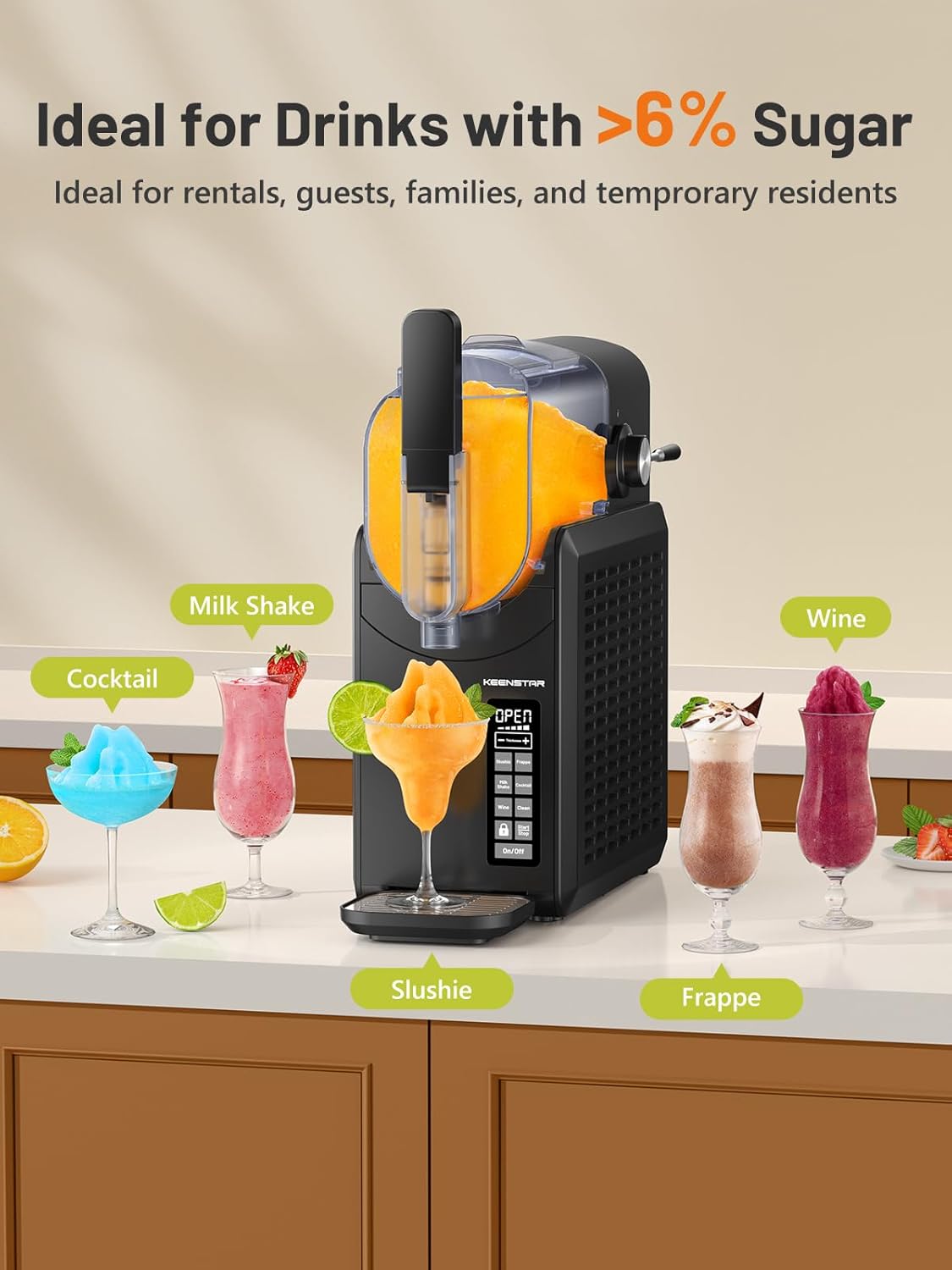 KEENSTAR 88oz Slushie Machine, Slushy Machine for Home with 5 Preset Programs, No Ice Needed, Frozen Drink Maker with Self-Cleaning for Frozen Margaritas, Frappés, Milkshake & More : Industrial & Scientific