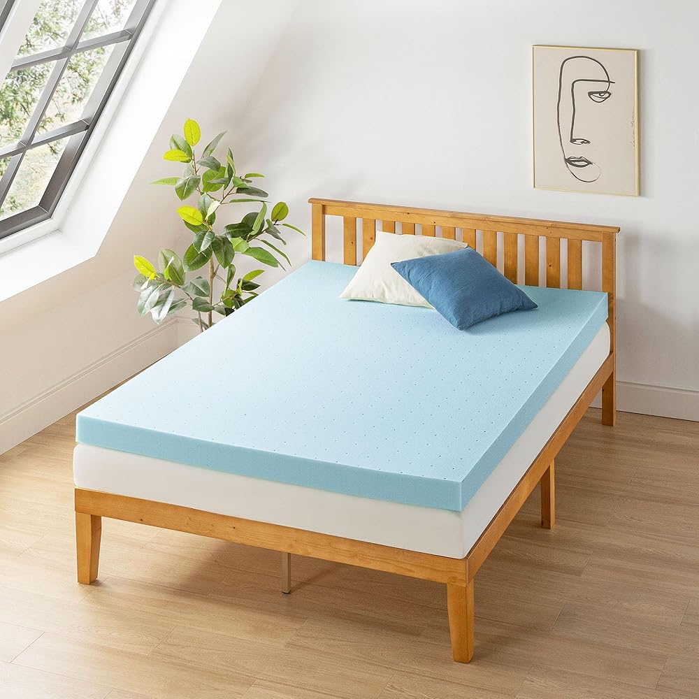 Best Price Mattress 4 Inch Ventilated Memory Foam Mattress Topper, Cooling Gel Infusion, CertiPUR-US Certified, Dorm Essentials, Full : Home & Kitchen