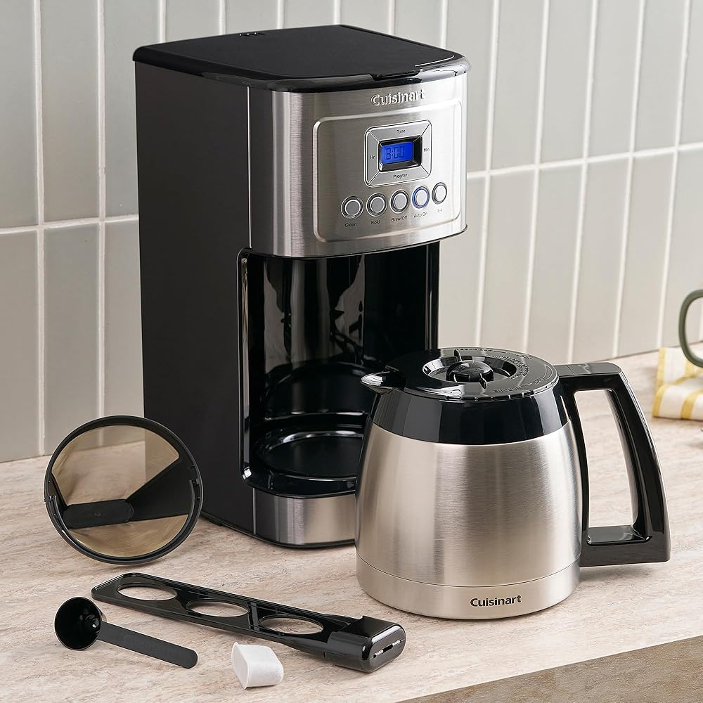 Cuisinart 12-Cup Coffee Maker, Programmable PerfecTemp Thermal Carafe Coffee Machine with 1-4 Cup Setting, Brew Strength Control and Brew Pause, Stainless Steel, DCC-3400NAS, Silver: Home & Kitchen