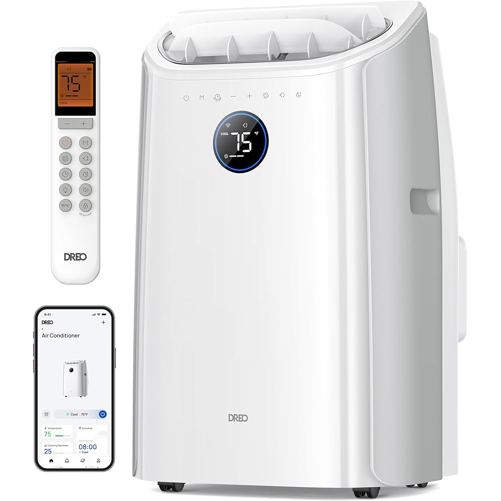 Dreo Portable Air Conditioners, 12000 BTU ASHRAE (8000 BTU DOE) Smart AC Unit for Room with Drainage-free Cooling, APP/Voice/Remote, Fan & Dehumidifier, Quiet Standing AC for Bedroom, AC515S New : Home & Kitchen