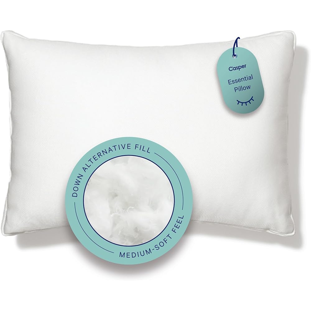 Casper Essential Pillow for Sleeping, King, White, Two Pack