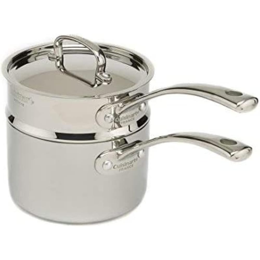 Cuisinart French Classic Tri-Ply Stainless 3-Piece Saucepan and Double Boiler Set: Home & Kitchen