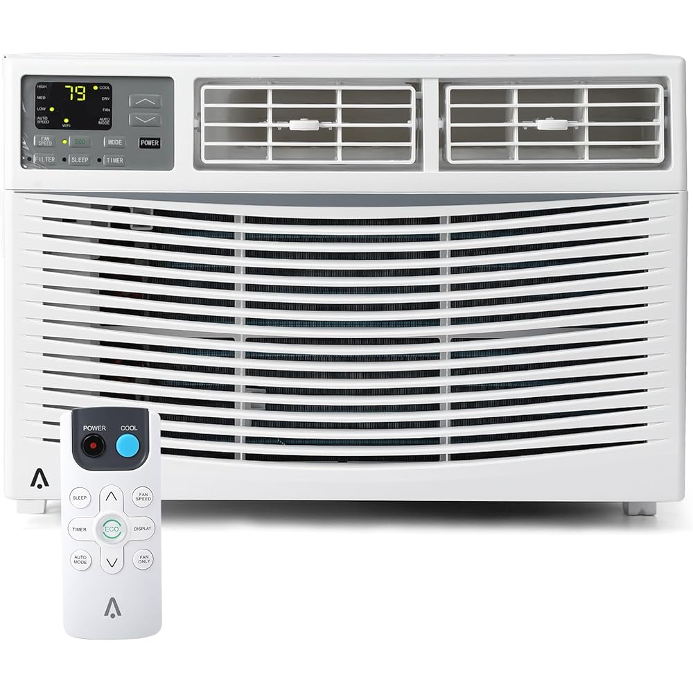 Window Air Conditioner, 8000 BTU Window AC Unit, Cool Rooms up to 350 Sq.Ft., 3 Fan Speed, 24H Timer, Energy Saving, Remote Control, Perfect for Bedroom, Apartment, Living Room, Office : Home & Kitchen