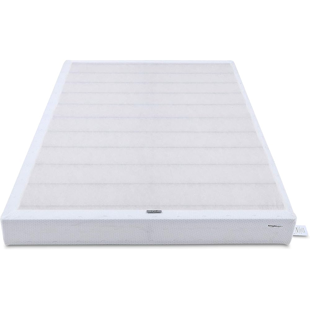 Amazon Basics Smart Box Spring Bed Base, 5-Inch Height Mattress Foundation, Tool-Free Easy Assembly, Queen, 79