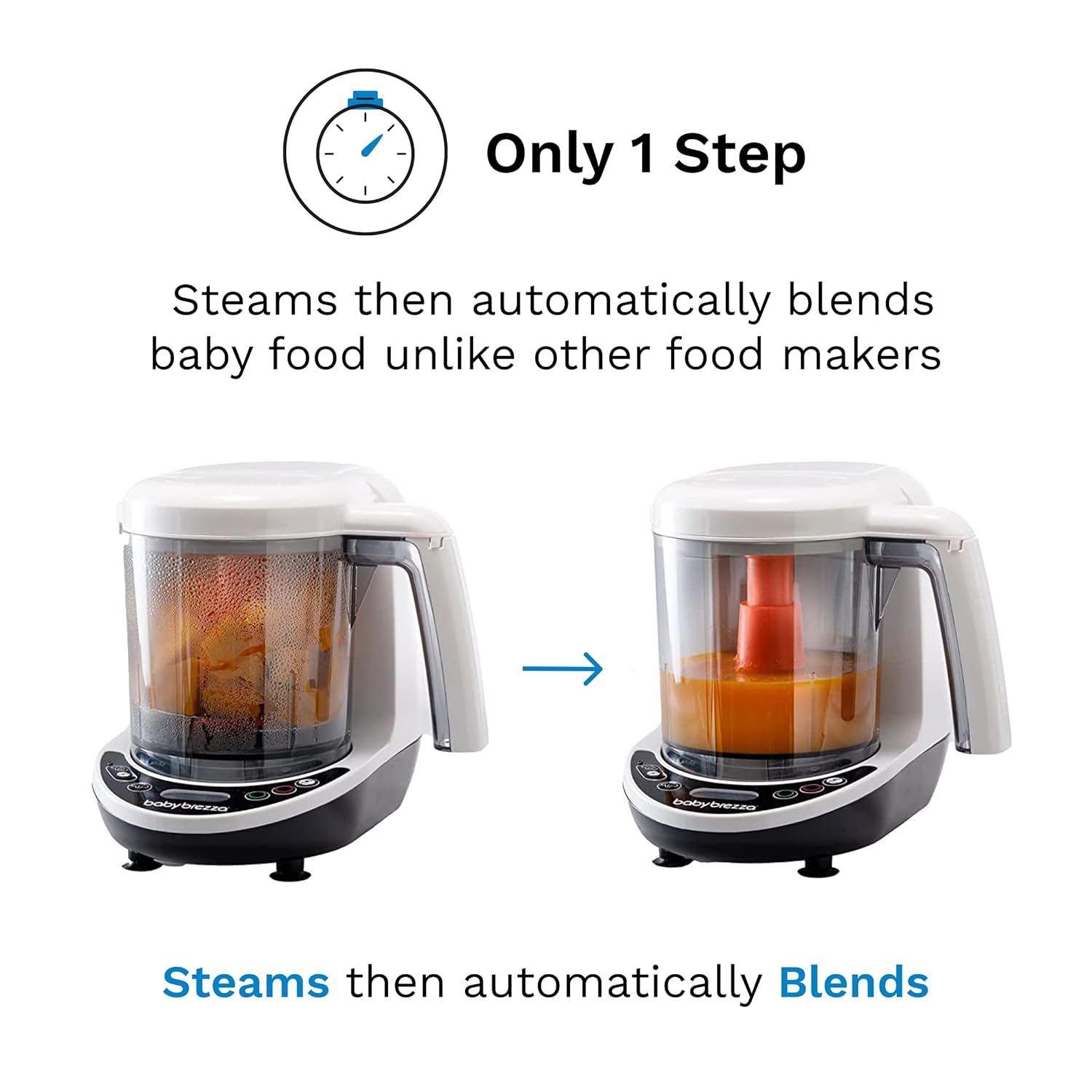 Baby Brezza One Step Baby Food Maker Deluxe – Auto shut Off, Dishwasher Safe Cooker and Blender to Steam + Puree Organic Food for Infants + Toddlers - Set of 3 Pouches + 3 Funnels : Home & Kitchen