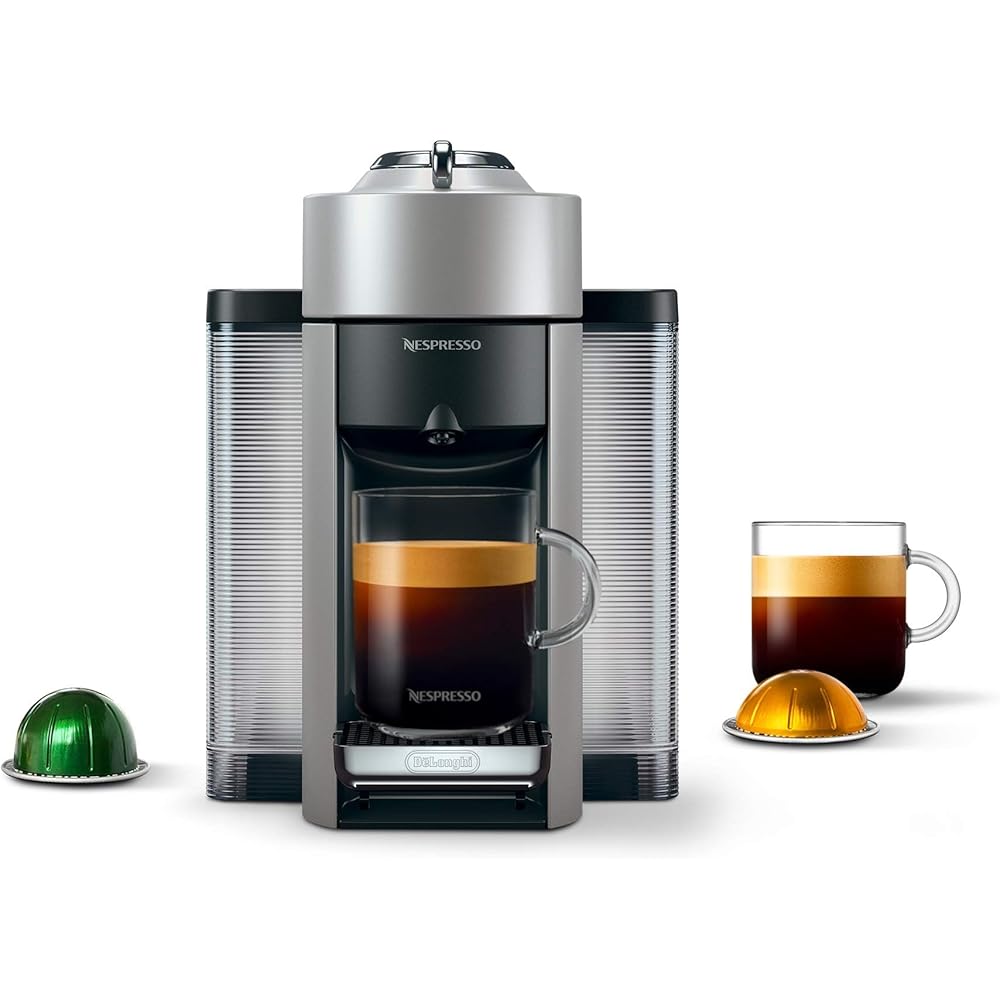 Nespresso Vertuo Coffee and Espresso Machine by De'Longhi, 1597 milliliters, Silver: Home & Kitchen
