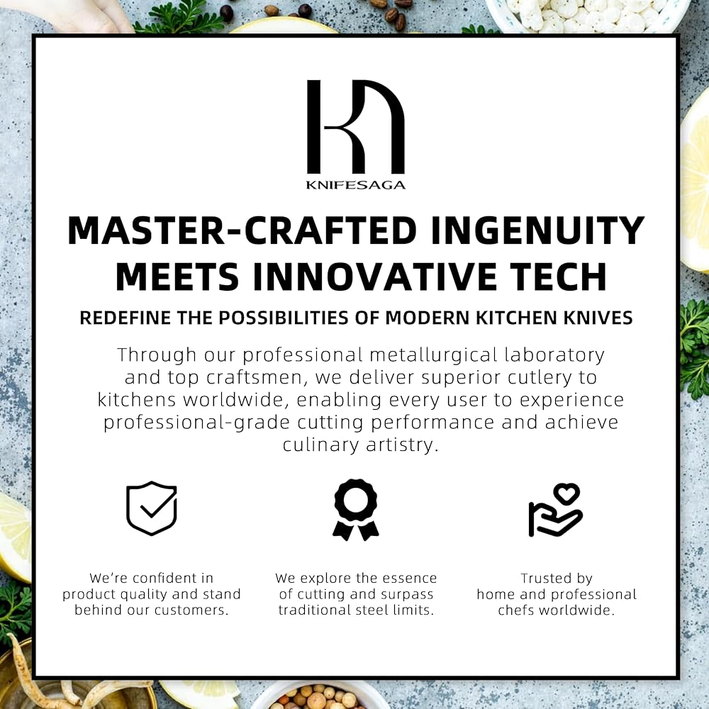 KnifeSaga Kitchen Knife Block Set, Enduring Sharpness Premium Knife Set with Block, 14 Pcs Japanese High Carbon Stainless Steel Knives Set for Kitchen, Chef Knife Set with Block and Built in Sharpener: Home & Kitchen