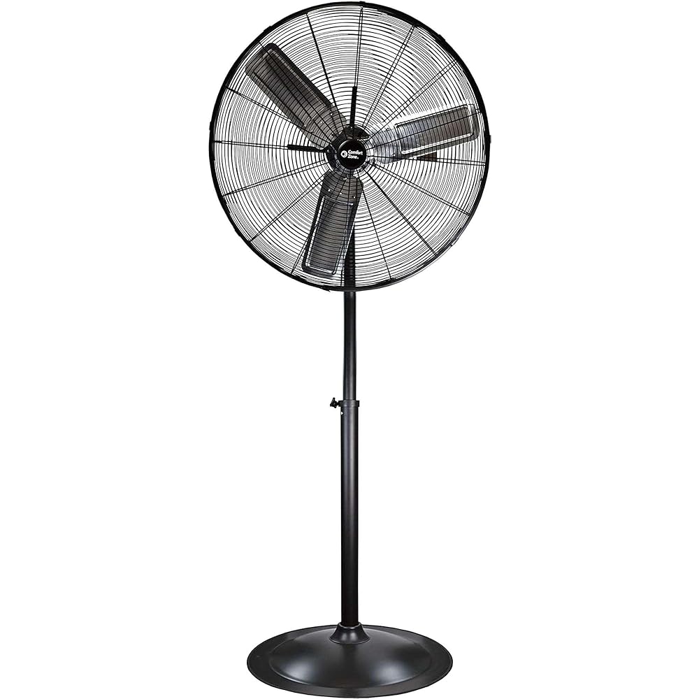 Comfort Zone Industrial Pedestal Fan, 30 inch, 3 Speed, High Velocity, Adjustable Height 56” to 76”, Metal, Meets OSHA Standards, Airflow 36 ft/sec, Ideal for Garage, Workshop or Warehouse, CZHVP30 : Home & Kitchen