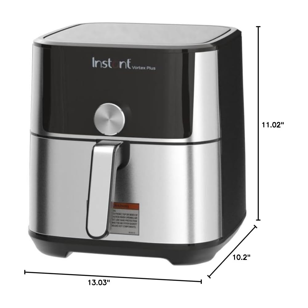 Instant Pot Vortex Plus 4QT Air Fryer, Custom Program Options, 6-in-1 Functions Crisps, Broils, Roasts, Dehydrates, Bakes, Reheats, 100+ In-App Recipes, from the Makers of Instant Pot, Stainless Steel : Home & Kitchen