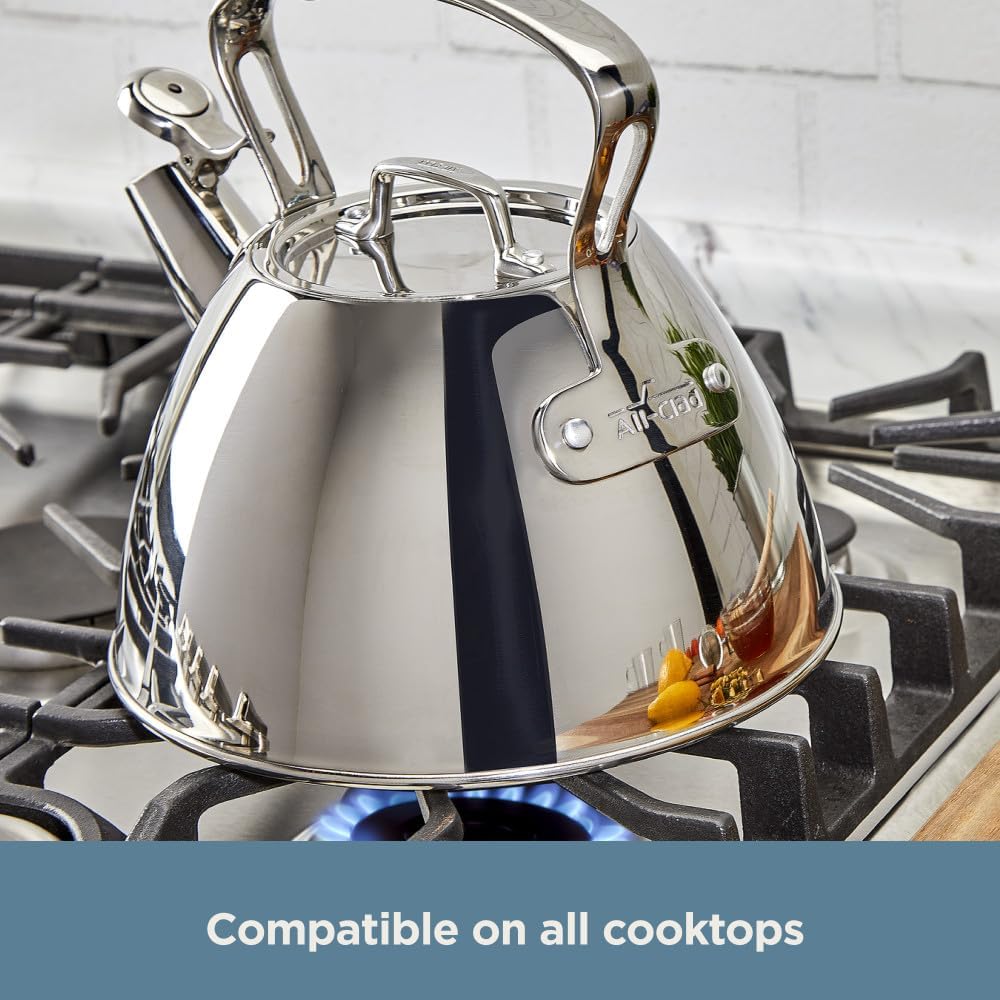 All-Clad Specialty Stainless Steel Tea Kettle 2 Quart Induction Pots and Pans, Cookware Silver: Home & Kitchen