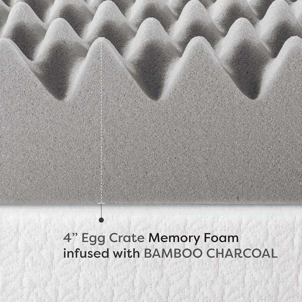 Best Price Mattress Mellow 4 Inch Egg Crate Memory Foam Mattress Topper with Infusion, Queen : Home & Kitchen