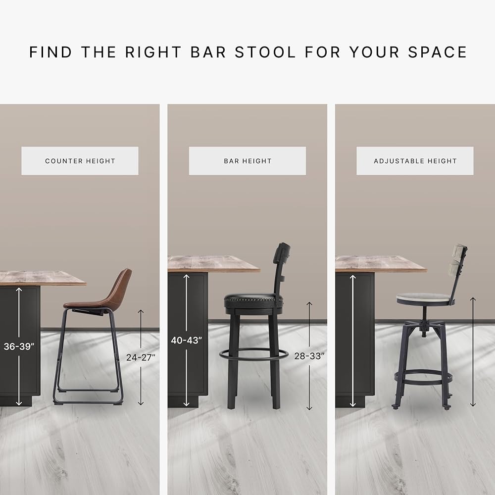 Signature Design by Ashley Valebeck Rustic Farmhouse 24.5” Counter Height Swivel Bar Stool, Brown